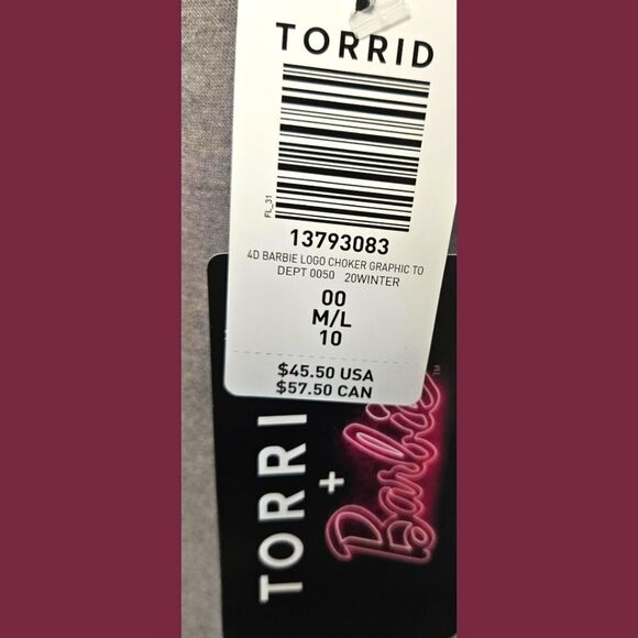 NEW TORRID BARBIE PLUS SIZE SUPER SOFT CHOKER LONG SLEEVE TEE. - Picture 12 of 15